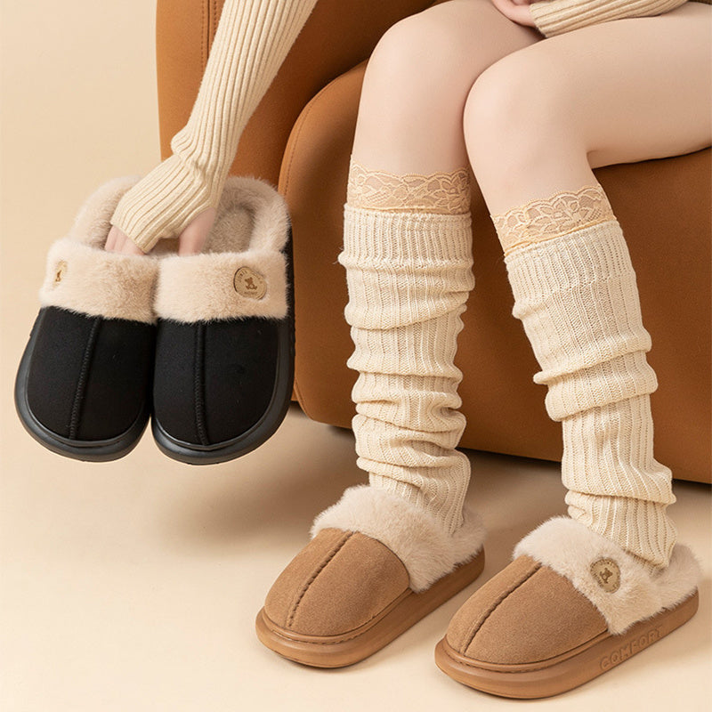 Thick-soled Fleece Plush Slippers