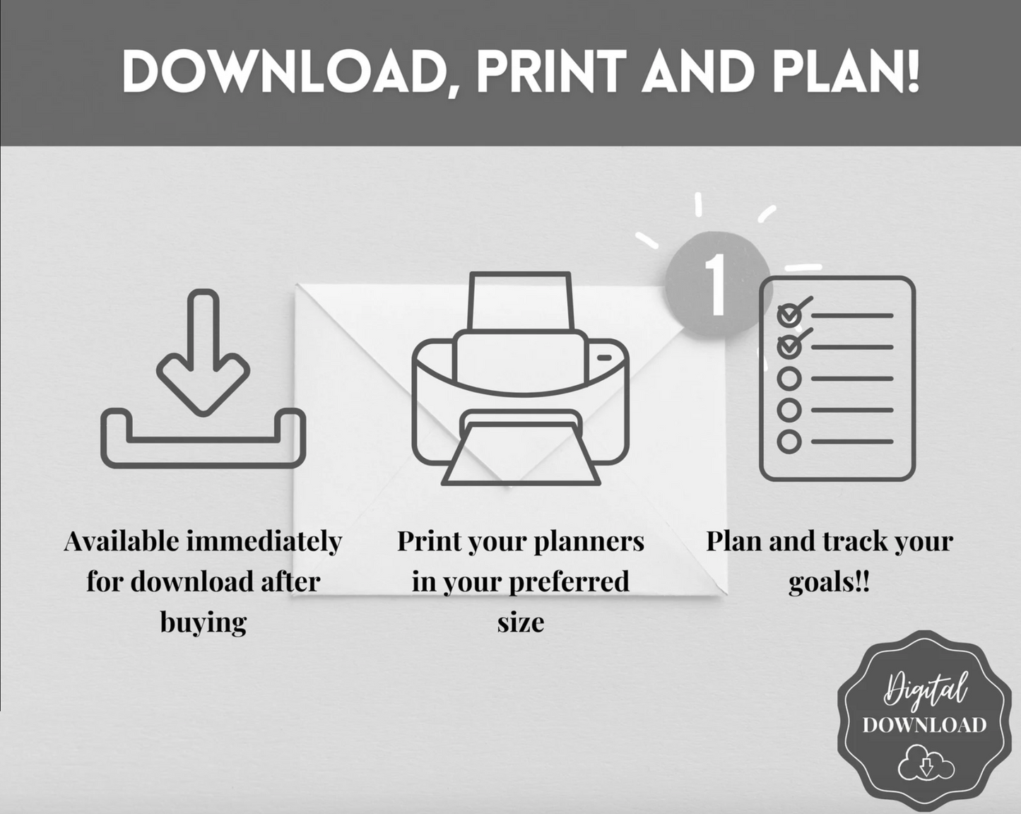 2025 Goal Printable Planner BUNDLE
