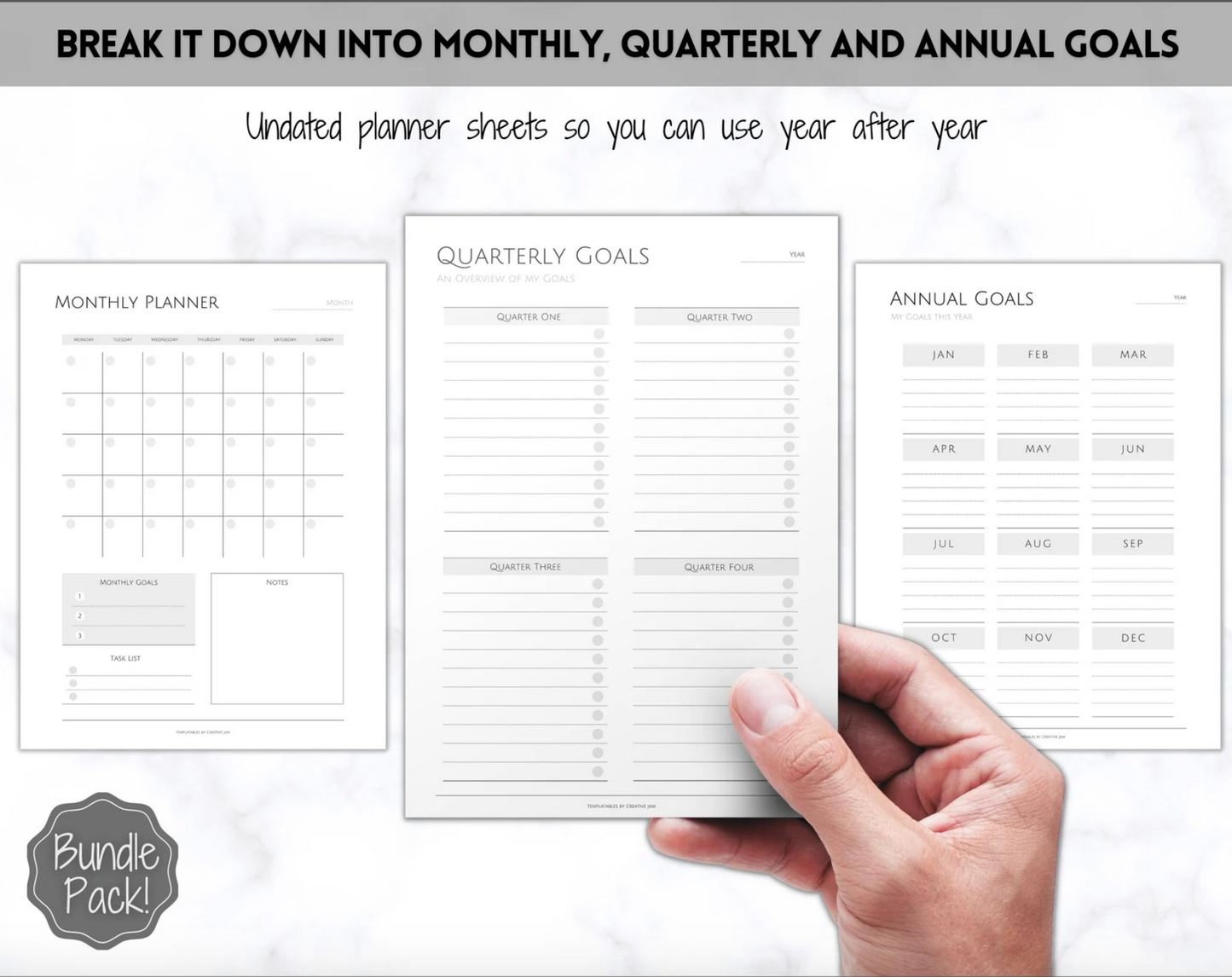 2025 Goal Printable Planner BUNDLE