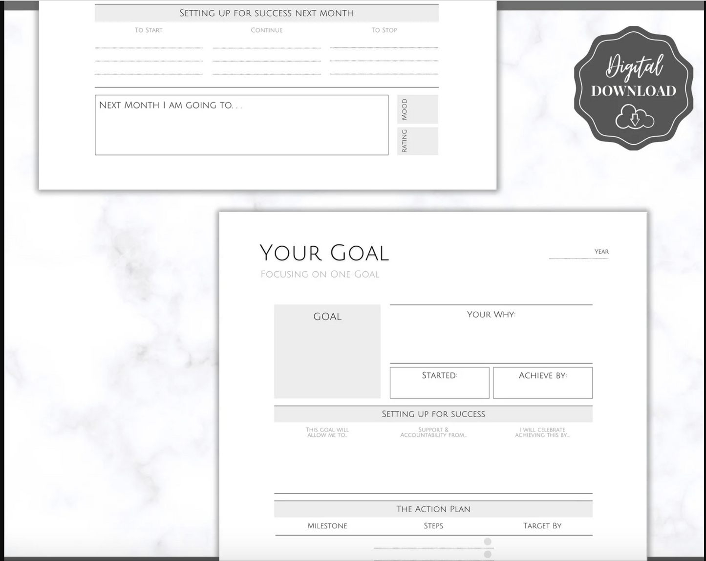 2025 Goal Printable Planner BUNDLE