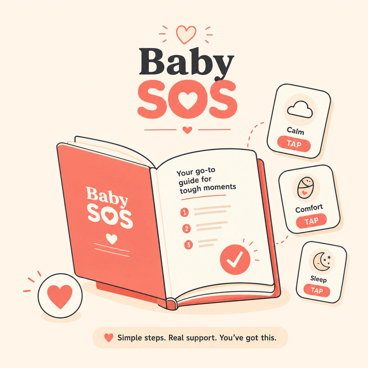 Instructions Included: Baby SOS — Tap-to-Jump New Parent Guide
