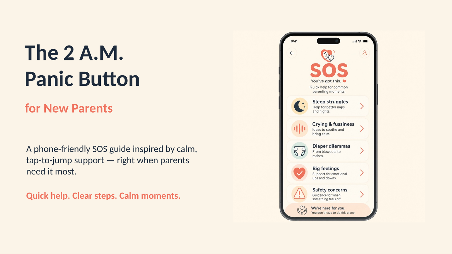 Instructions Included: Baby SOS — Tap-to-Jump New Parent Guide
