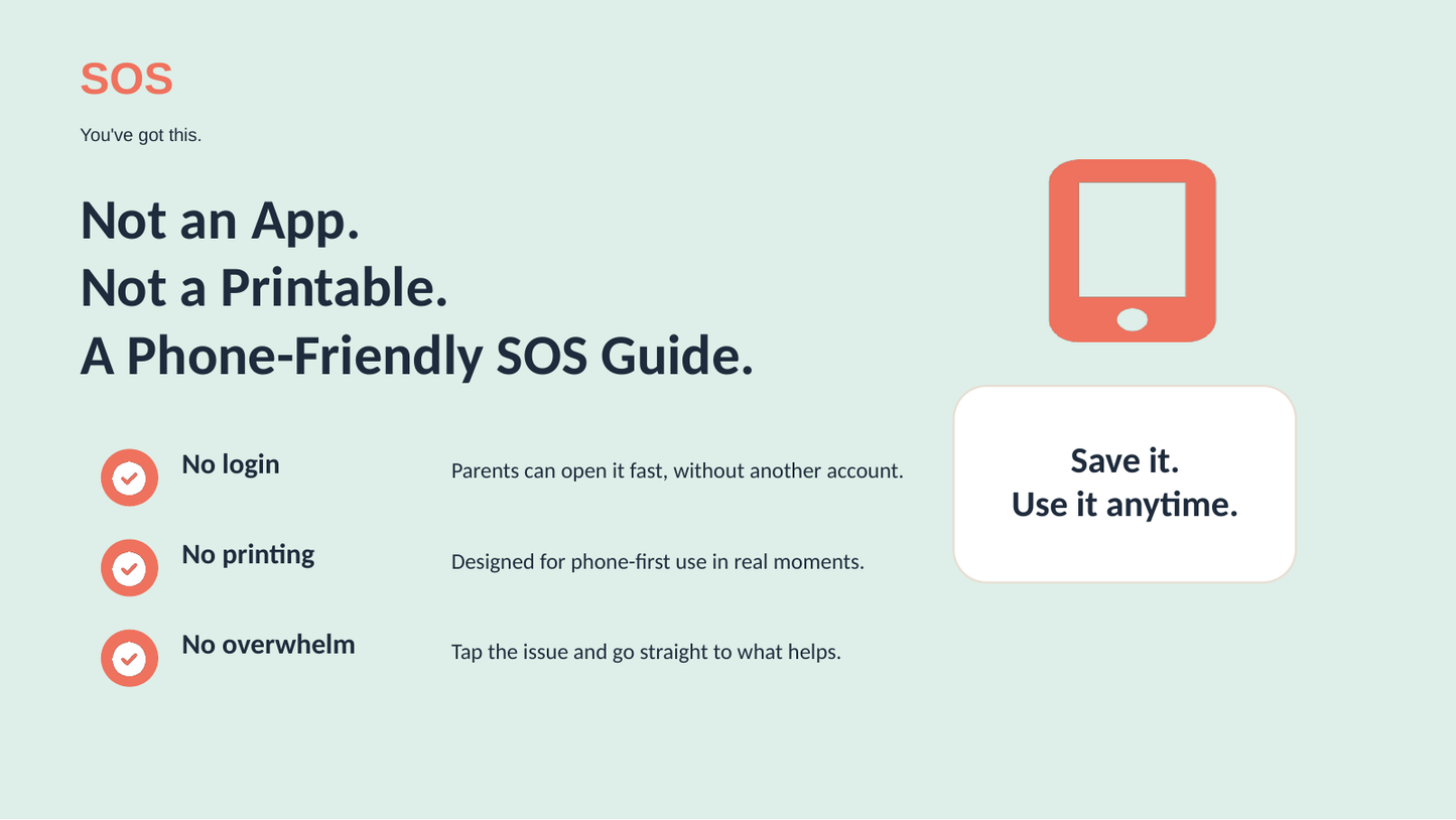 Instructions Included: Baby SOS — Tap-to-Jump New Parent Guide